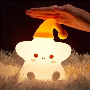 Cute Stars Night Light, Kawaii Star Lights Baby Night Light, Colorful Silicone